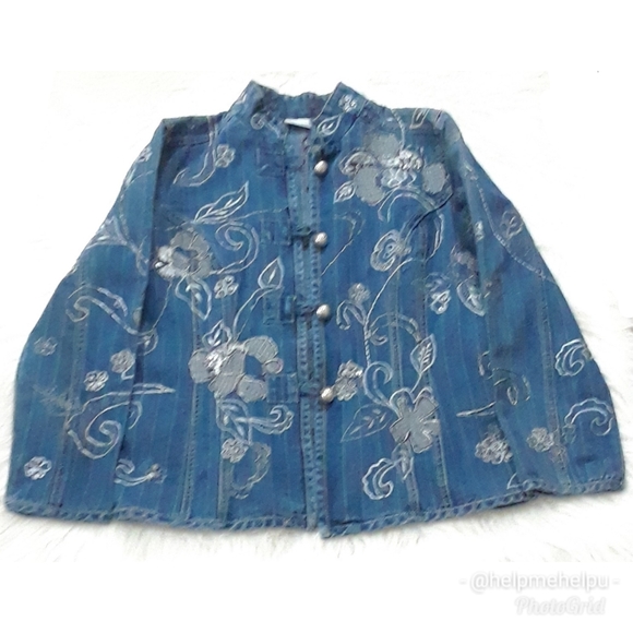 Chicos Sequin/Embroidered Denim Jacket - Picture 8 of 16